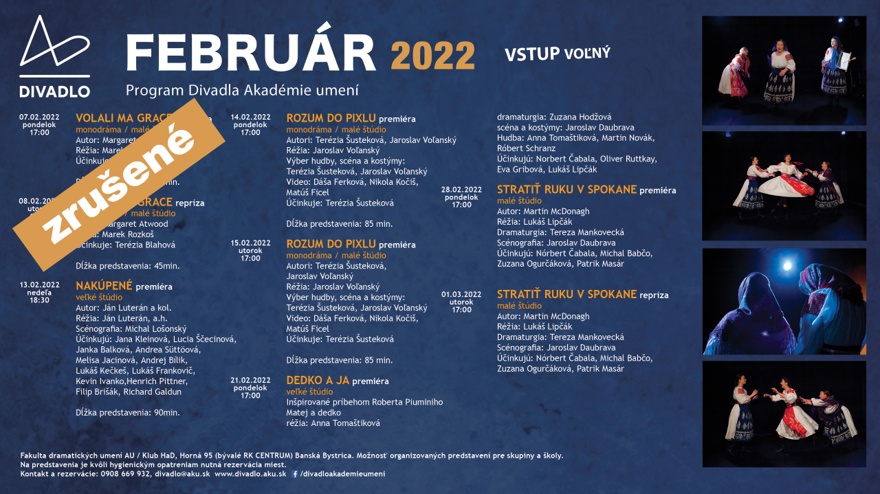 program Divadlo AU februar 2022 cover